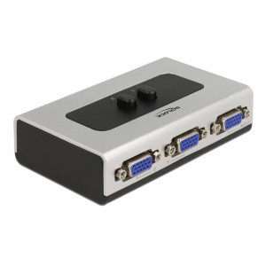 DELOCK VGA switch 87758, 2 ports, bidirectional, Full HD, ασημί 87758