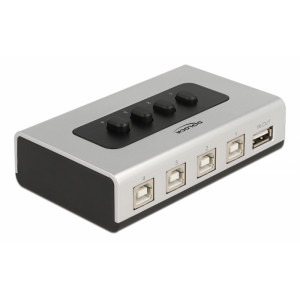 DELOCK switch 4x USB Type B σε 1x USB 87763, bidirectional, ασημί 87763