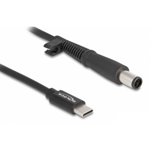 DELOCK καλώδιο τροφοδοσίας 87972, USB-C σε HP 4.5x3.0mm, 1.5m, μαύρο 87972