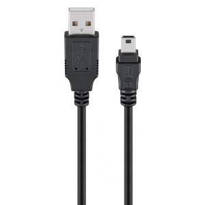 GOOBAY καλώδιο USB 2.0 σε USB Mini 93623, copper, 1.5m, μαύρο 93623