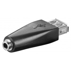 GOOBAY αντάπτορας USB θηλυκό σε 3.5mm θηλυκό 93982, μαύρο 93982