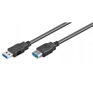 GOOBAY καλώδιο USB 3.0 σε USB (F) 93998, copper, 1.8m, μαύρο 93998