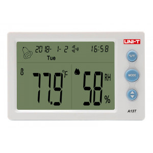 UNI-T θερμόμετρο & υγρασιόμετρο A13T, λειτουργία ρολόι & ξυπνητήρι A13T