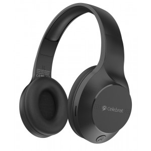 CELEBRAT headphones A27, wireless & wired, Bluetooth 5.3, Φ40mm, μαύρα A27-BK