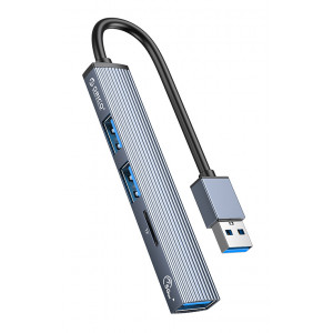 ORICO USB hub AH-A12F, 3x USB θύρες, Micro SD θύρα, γκρι AH-A12F-GY-BP
