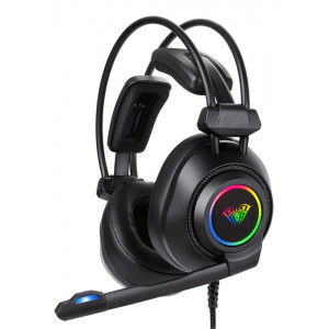AULA gaming headset Mountain S600, RGB, USB, 50mm, μαύρο AUL-S600