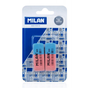 MILAN γόμα 620 BCM10100MP για μολύβι και στυλό, 53 x 20 x 8mm, σετ 2τμχ BCM10100MP