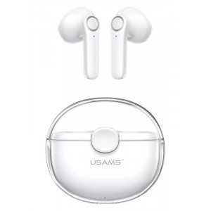 USAMS earphones με θήκη φόρτισης BU12, True Wireless, λευκά BHUBU01