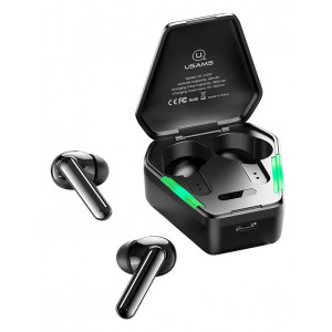 USAMS gaming earphones US-JY01 με θήκη φόρτισης, True Wireless, μαύρα BHUJY01