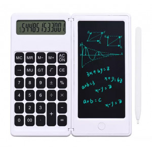Αριθμομηχανή & tablet γραφής C5, με γραφίδα, 6 LCD, 12 ψηφία, λευκή C5-CT-WH