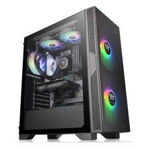 THERMALTAKE PC case mid tower Versa T25 TG, 416x210x480mm, 1x fan, μαύρο CA-1R5-00M1WN-00