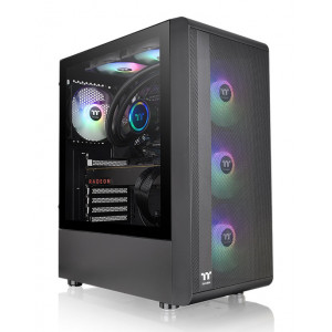 THERMALTAKE PC case mid tower S200 TG ARGB, 460x210x395mm, 3x fan, μαύρο CA-1X2-00M1WN-00