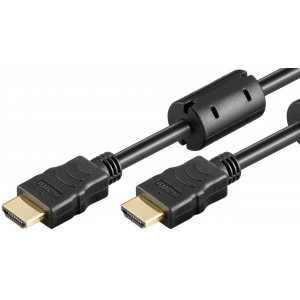 POWERTECH καλώδιο HDMI 1.4 CAB-H085, CCS, Gold Plug, 30AWG, μαύρο, 0.5m CAB-H085
