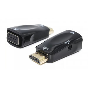 POWERTECH Μετατροπέας HDMI (F) σε VGA, με audio jack, AG6200-MCQ, Black CAB-H108