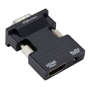 POWERTECH converter HDMI (F) σε VGA (M) CAB-H120 με audio, μαύρο CAB-H120