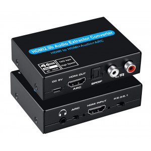 POWERTECH converter CAB-H154 από HDMI σε HDMI, 3.5mm & 2x RCA, 4K CAB-H154