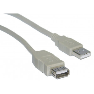 POWERTECH Καλώδιο USB 2.0 σε USB female CAB-U076, 1.5m, γκρι CAB-U076