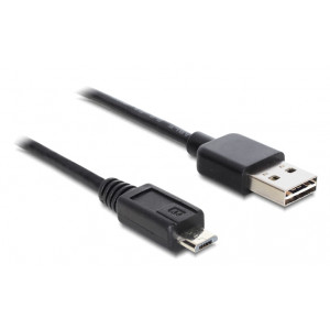 POWERTECH Καλωδιο USB 2.0 σε USB Micro, Dual Easy USB, OTG, 1m, Black CAB-U088