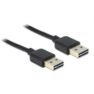 POWERTECH Καλωδιο USB 2.0 σε USB 2.0 Type A, Dual Easy USB, 1.5m, Black CAB-U091