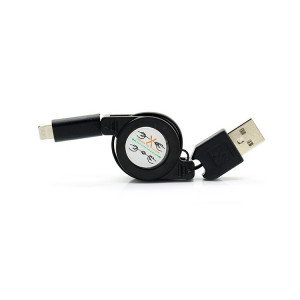 POWERTECH Καλώδιο USB σε 8-pin, πτυσσόμενο, 0.70m, μαύρο CAB-U104