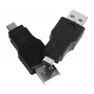 POWERTECH Αντάπτορας USB Micro-B (M) σε USB 2.0A (M), nickel, μαύρο CAB-U109