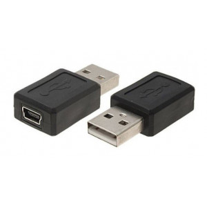 POWERTECH Αντάπτορας USB 2.0A (M) σε Mini USB (F), μαύρο CAB-U111
