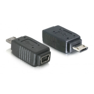 POWERTECH Αντάπτορας Micro-B (M) σε Mini USB (F), μαύρο CAB-U112