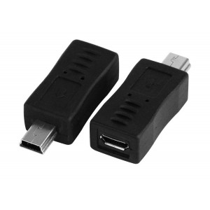 PΟWERTECH Αντάπτορας USB Micro AB (F) σε USB Mini (M), μαύρο CAB-U113
