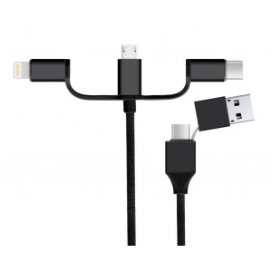 POWERTECH Καλώδιο USB 2.0 & Type-C σε USB Type-C/Micro/8pin CAB-U118, 1m CAB-U118