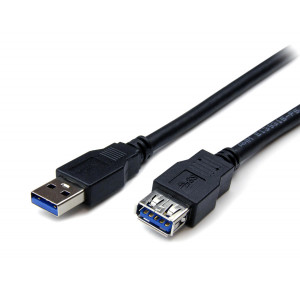 POWERTECH καλώδιο USB 3.0 σε USB female CAB-U123, copper, 1.5m, μαύρο CAB-U123