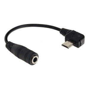 POWERTECH Αντάπτορας Micro USB 90° (M) σε 3.5mm 4pin (F) CAB-U128, 0.2m CAB-U128
