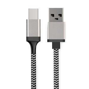 POWERTECH καλώδιο USB σε USB Type-C CAB-U130, 8mm tip, 1.5m, μαύρο-γκρι CAB-U130