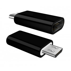 POWERTECH Adapter USB Type-C female σε OTG Micro USB 2.0 male, μαύρο CAB-UC020