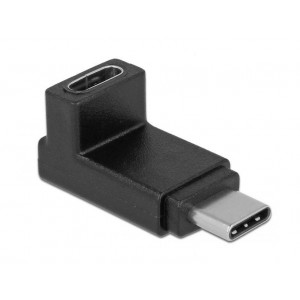 POWERTECH Adapter USB 3.1 Type-C male σε female, 90° up/down, μαύρο CAB-UC026