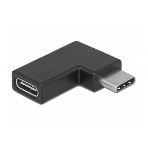 POWERTECH Adapter USB 3.1 Type-C male σε female, 90° left/right, μαύρο CAB-UC027