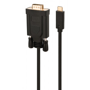 POWERTECH καλώδιο USB Type-C σε VGA CAB-UC049, Full HD, 2m, μαύρο CAB-UC049