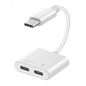 POWERTECH καλώδιο USB Type-C σε 2x USB Type-C CAB-UC054, 0.11m, λευκό CAB-UC054