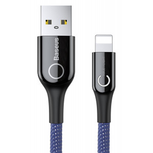 BASEUS καλώδιο USB σε Lightning CALCD-03, LED, 2.4A, 1m, μπλε CALCD-03
