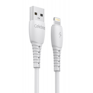 CELEBRAT καλώδιο USB σε Lightning CB-20I, 2A, 1m, λευκό CB-20I-WH