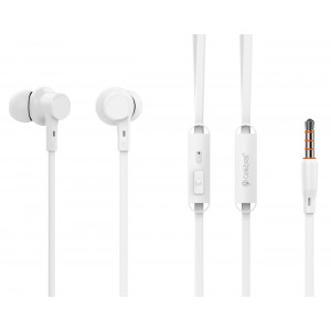 CELEBRAT earphones με μικρόφωνο G19, 3.5mm, 1.2m, λευκά CL-G19-WH