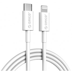 ORICO καλώδιο USB Type-C σε Lightning CL01-10, 3A, PD, MFI, 1m, λευκό CL01-10-WH-BP