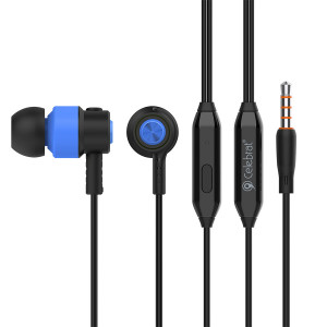 CELEBRAT Earphones CLB-V1-BL με μικρόφωνο, 10mm, 3.5mm, 1.2m, μπλε CLB-V1-BL