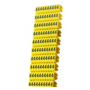 POWERTECH Clip αριθμησης καλωδιου Νο 4, Yellow, 10τεμ. CLIP-005
