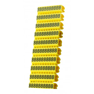 POWERTECH Clip αριθμησης καλωδιου γραμμα B, Yellow, 10τεμ. CLIP-014