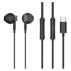 CELEBRAT earphones με μικρόφωνο D12, USB-C, 1.2m, μαύρα D12-BK