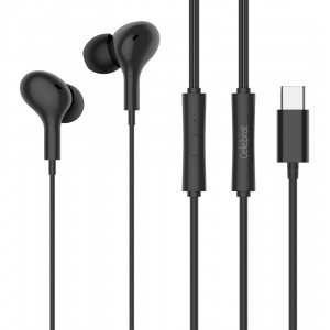 CELEBRAT earphones με μικρόφωνο D13, USB-C, 1.2m, μαύρα D13-BK
