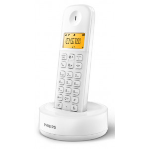 PHILIPS ασύρματο τηλέφωνο D1601W-34, με ελληνικό μενού, λευκό D1601W-34