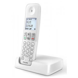 PHILIPS ασύρματο τηλέφωνο D2501W-34, με ελληνικό μενού, λευκό D2501W-34