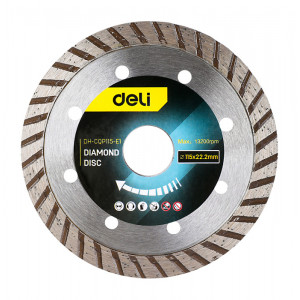 DELI δίσκος κοπής διαμαντέ DH-CQP115-E1, δομικών υλικών, 115mm, 13200rpm DH-CQP115-E1