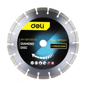 DELI δίσκος κοπής διαμαντέ DH-SQP230-E1, δομικών υλικών, 230mm, 6600rpm DH-SQP230-E1